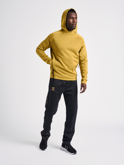 hmlCIMA XK HOODIE, ANTIQUE GOLD, model