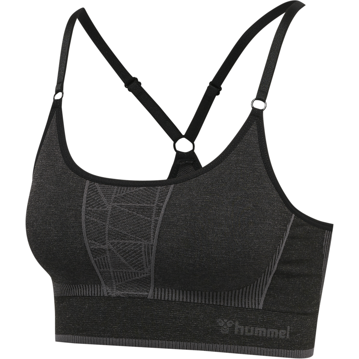 hmlMT ENERGY SEAMLESS SPORTS TOP, BLACK/ASPHALT MELANGE, packshot