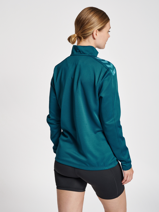 hmlCORE XK HALF ZIP SWEAT WOMAN, BLUE CORAL, model