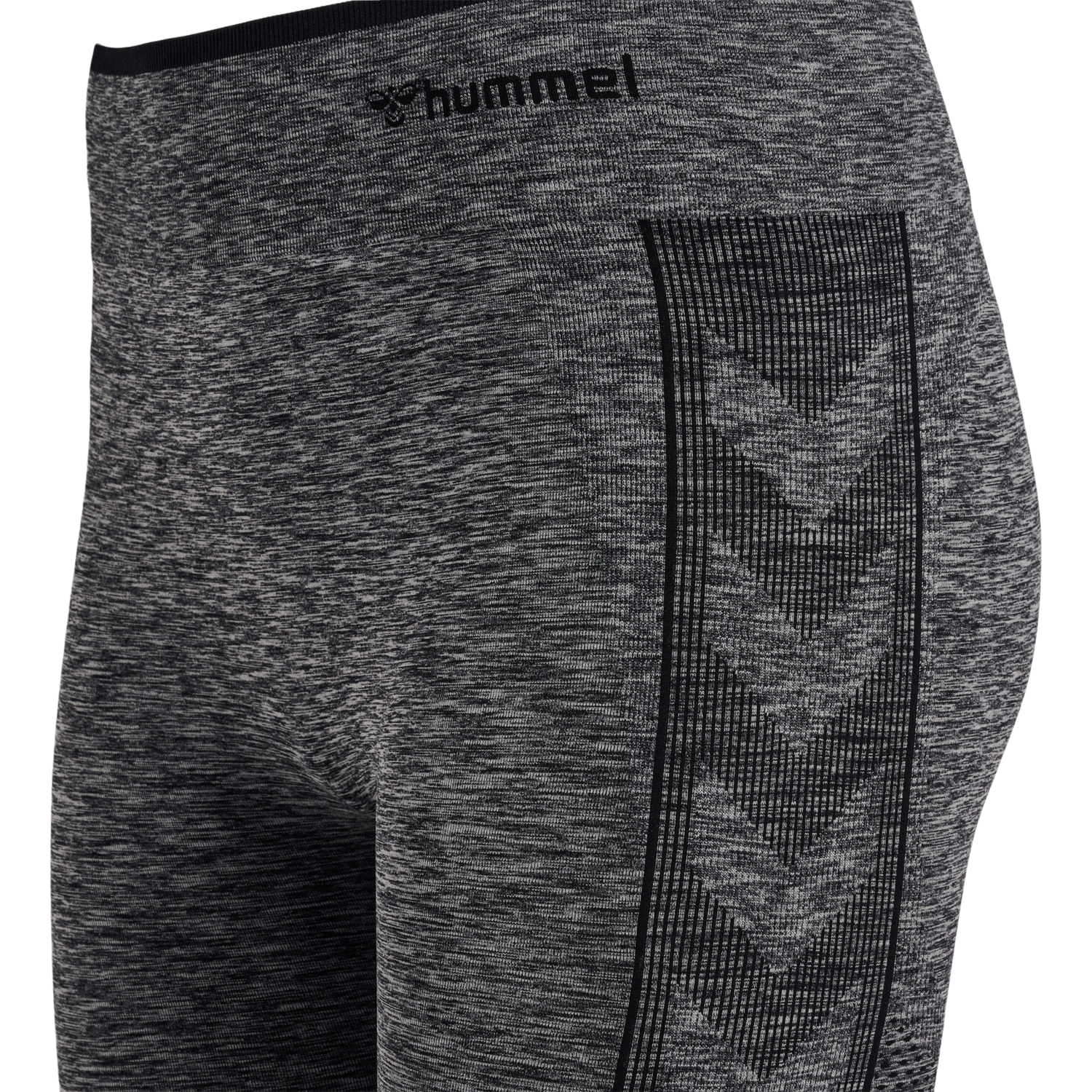 hmlMT UNA SEAMLESS MID WAIST TIGHTS, BLACK MELANGE, packshot