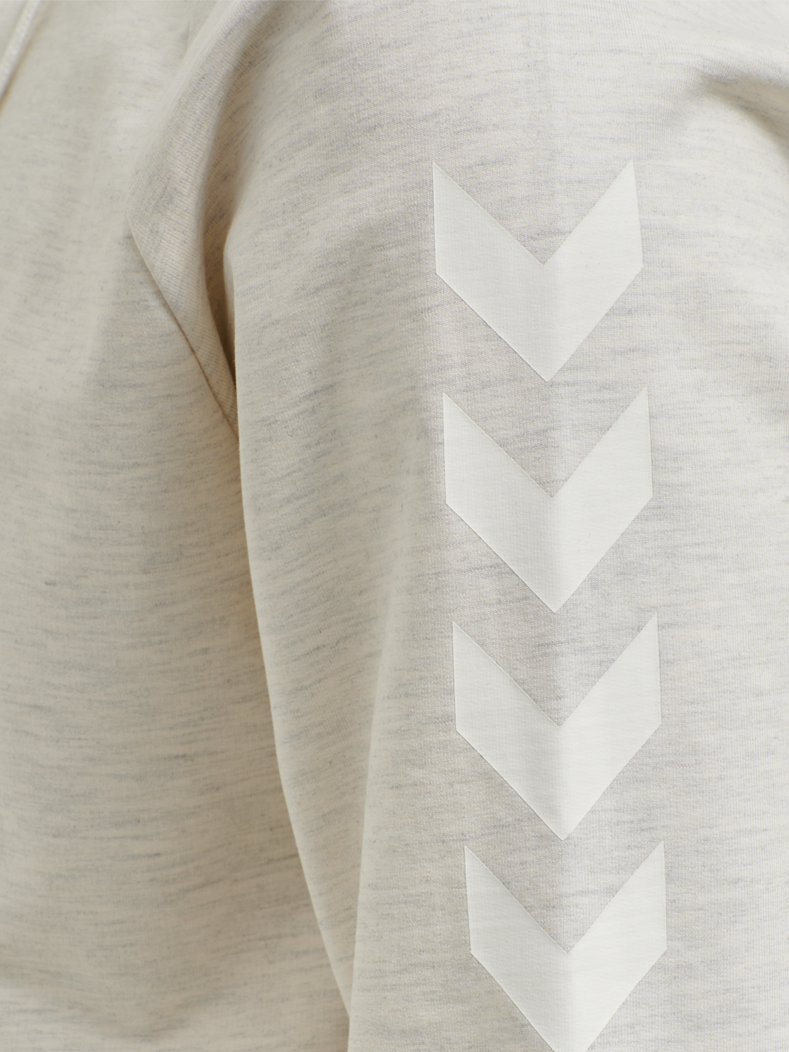 HMLGO COTTON ZIP HOODIE, EGRET MELANGE, packshot