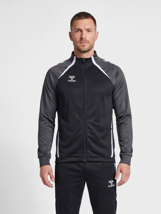 hmlLEAD 2.0 TRACK ZIP JACKET, BLACK/ASPHALT, model