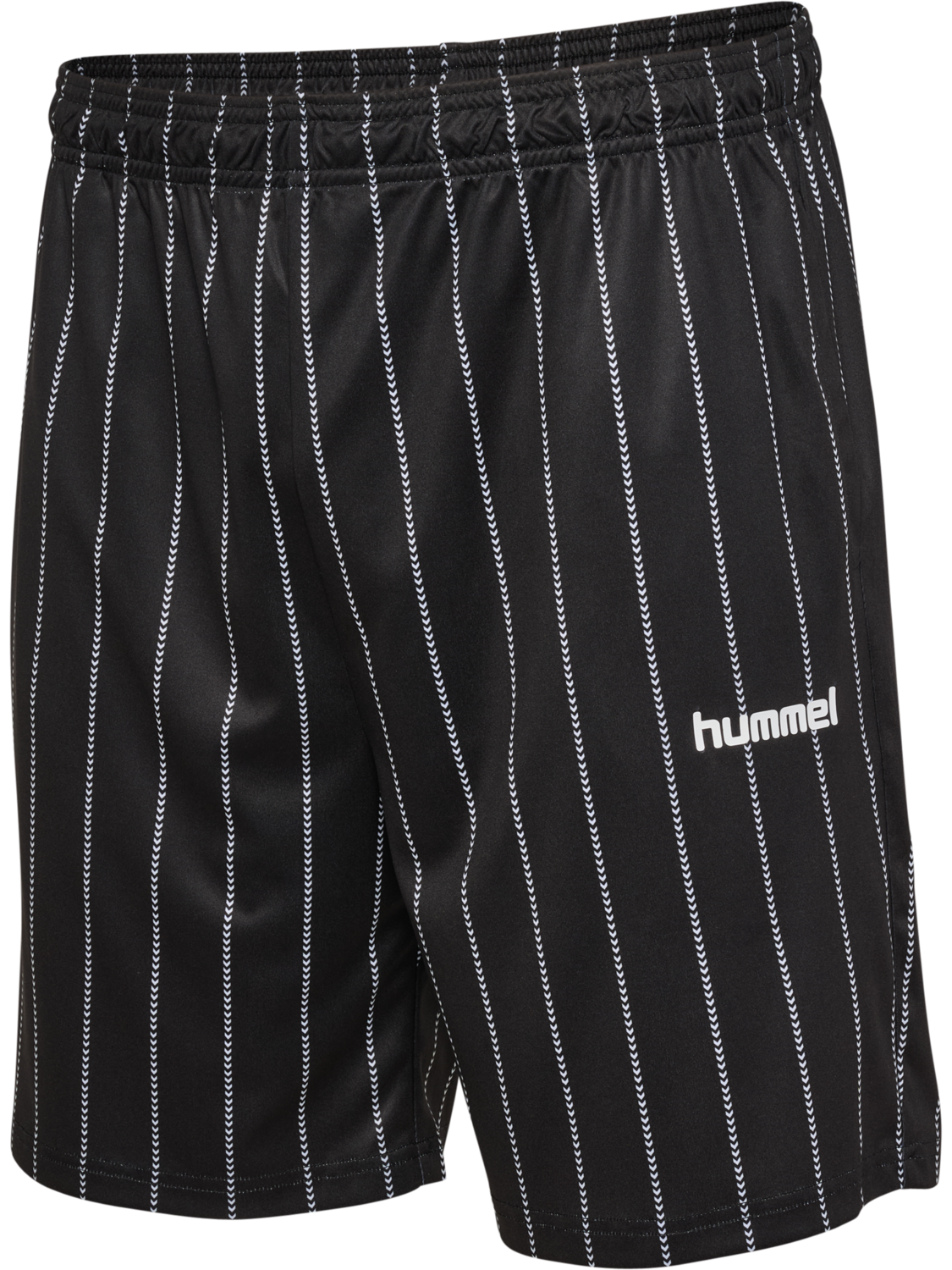 Chevron Pinstripe Shorts, BLACK/WHITE, packshot