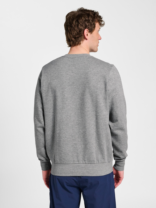 hmlGRAPHIC CREWNECK, GREY MELANGE, model