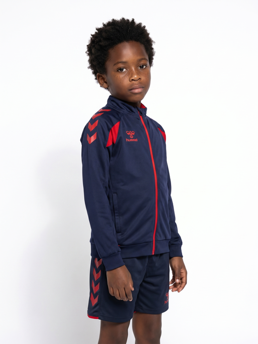 hmlCORE 2.0 TRACK ZIP JACKET KIDS, MARINE/TRUE RED, model