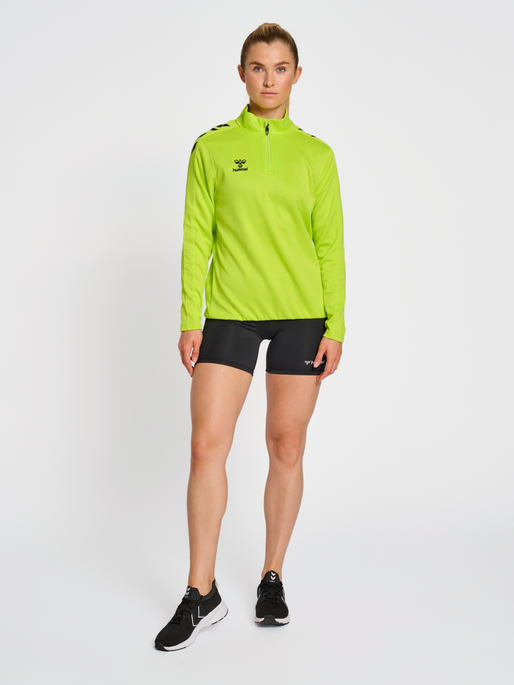hmlCORE XK HALF ZIP SWEAT WOMAN, LIME POPSICLE, model