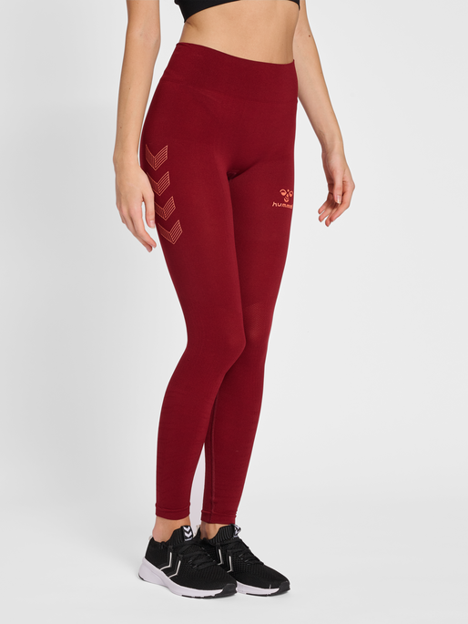hmlONGRID HW SEAMLESS TIGHTS WO, RHUBARB/NASTURTIUM, model
