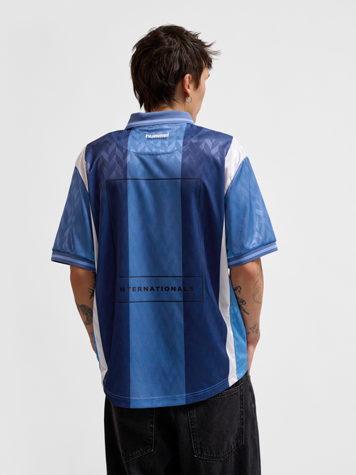 hmlLOOSE SOCCER JERSEY S/S, ESTATE BLUE, model