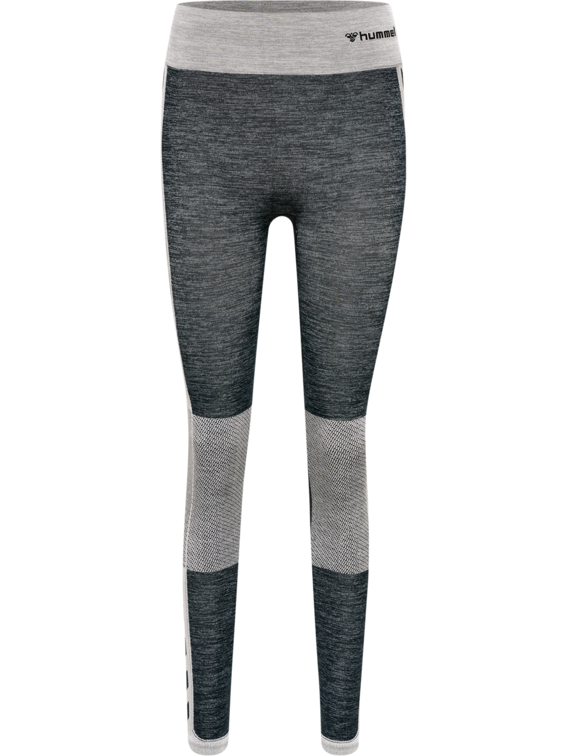 hmlCLEA SEAMLESS MID WAIST TIGHTS, BLACK/WHITE MELANGE, packshot