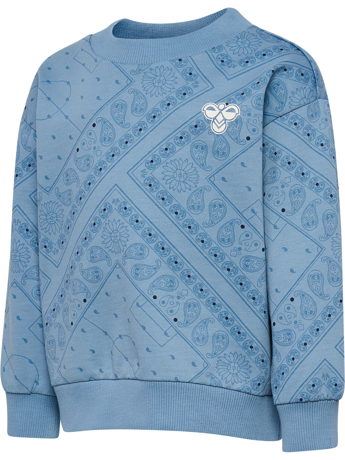 hmlMINI LOOSE PAISLEY AOP SWEATSHIR, FADED DENIM, packshot