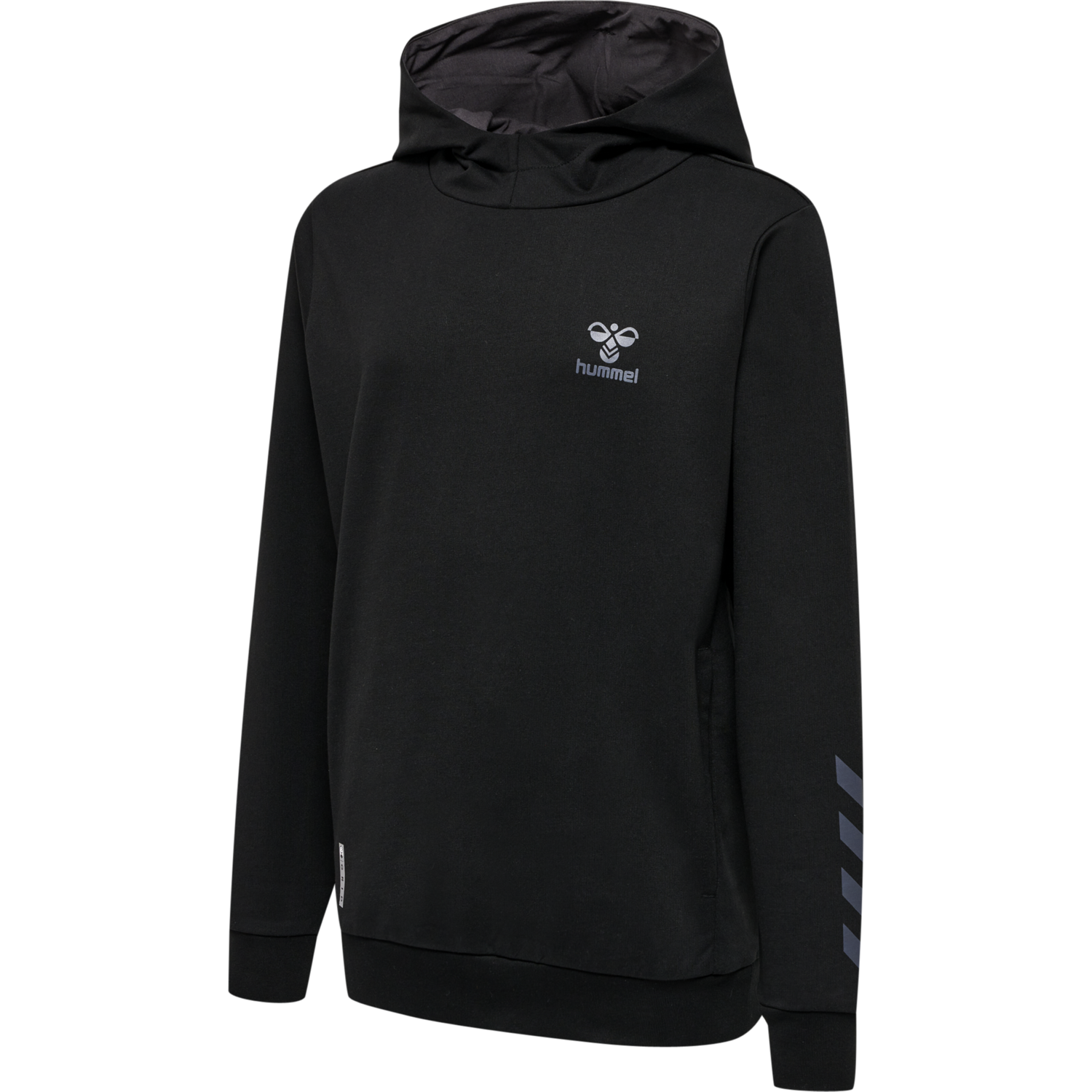 hmlOFFGRID COTTON HOODIE KIDS, JET BLACK/FORGED IRON, packshot