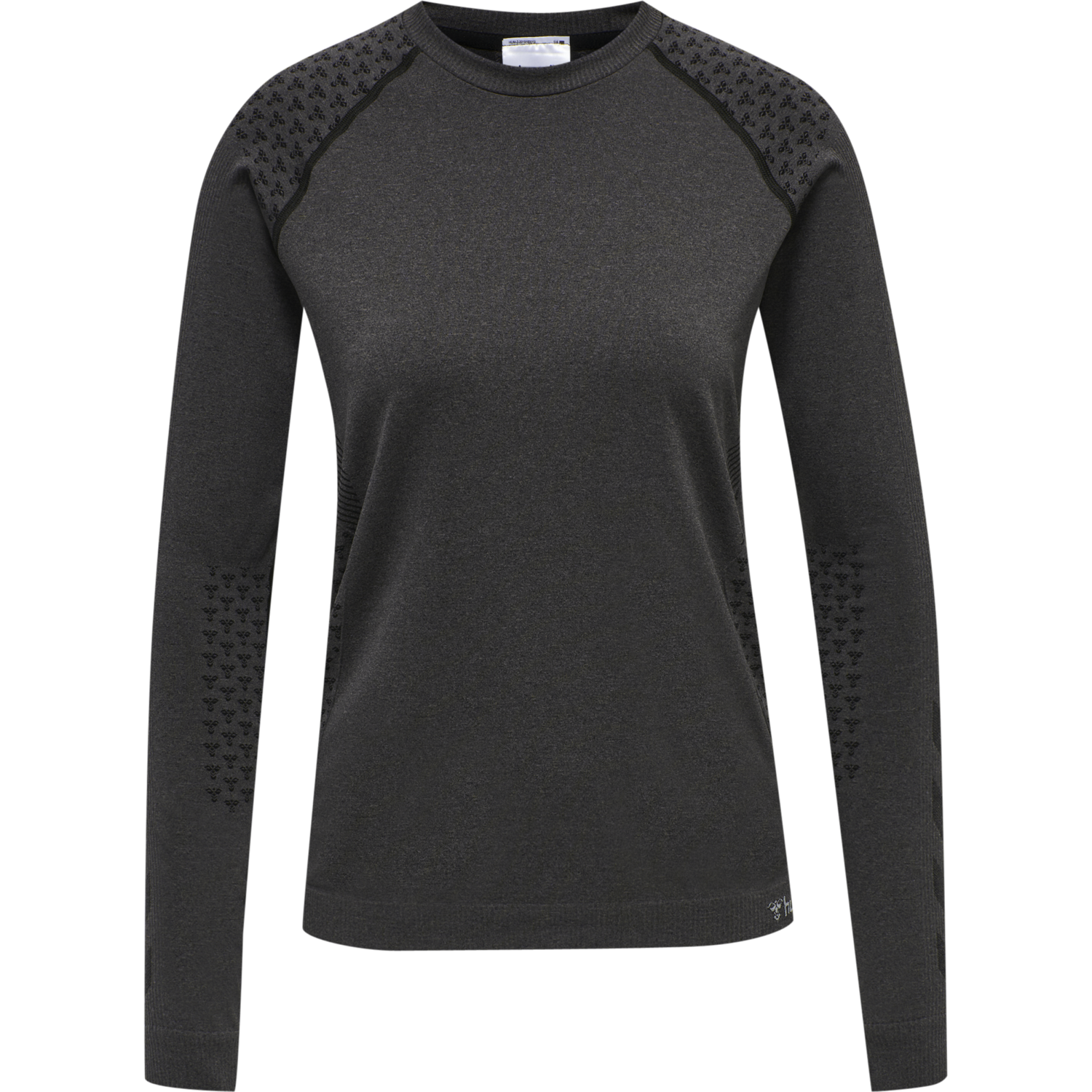 hmlCI SEAMLESS T-SHIRT L/S, BLACK MELANGE, packshot
