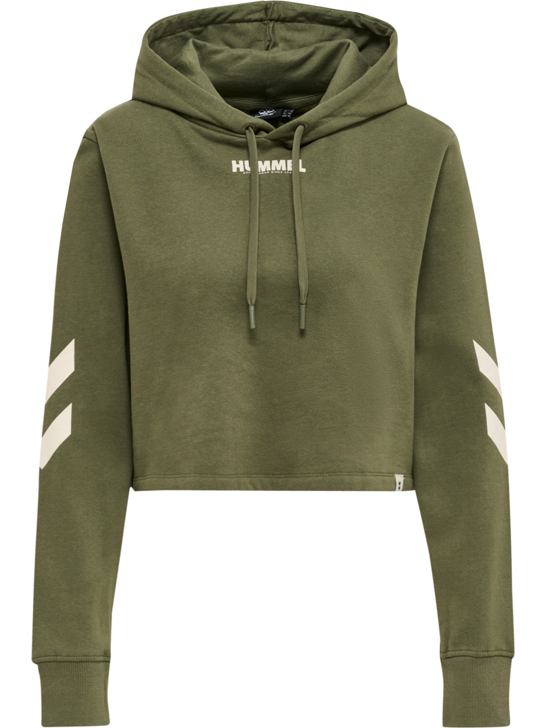 hmlLEGACY WOMAN CROPPED HOODIE, BEETLE, packshot