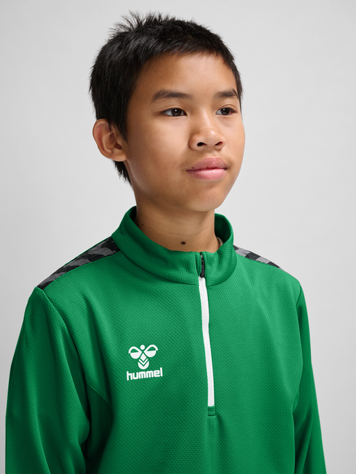 hmlAUTHENTIC HALF ZIP SWEAT KIDS, JELLY BEAN, model