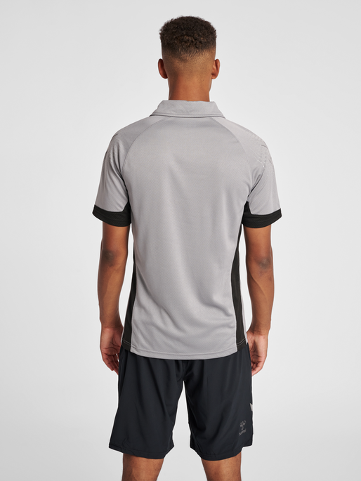 hmlLEAD FUNCTIONAL POLO, GREY MELANGE, model