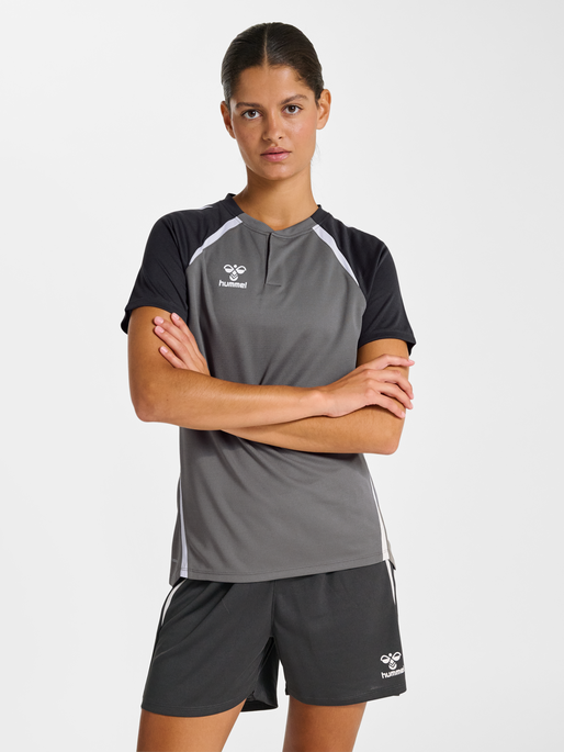 hmlLEAD 2.0 POLO WOMAN, STEEL GRAY/ASPHALT, model