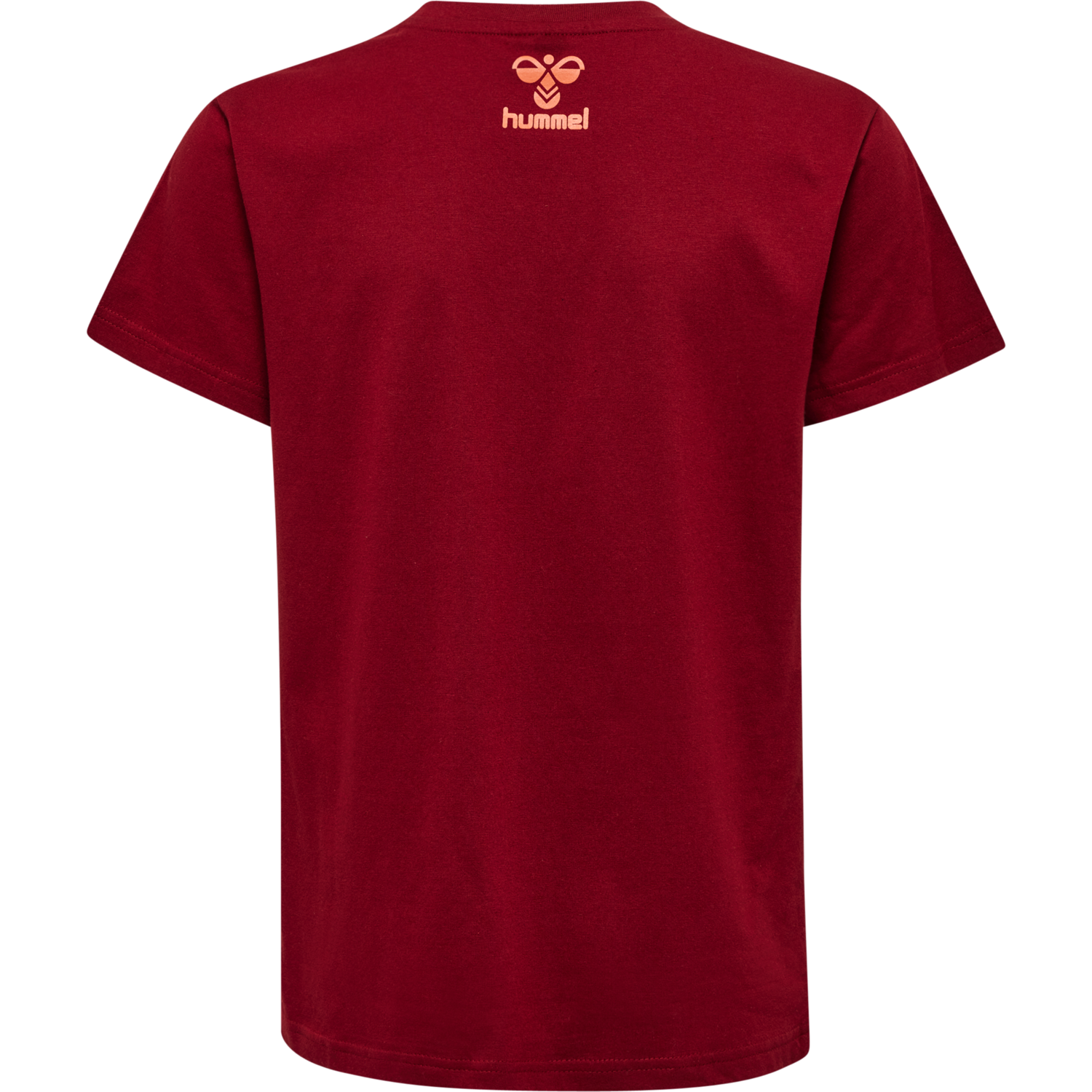 hmlOFFGRID COTTON JERSEY S/S KIDS, RHUBARB/NASTURTIUM, packshot