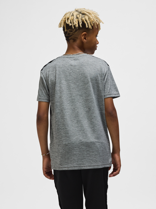 hmlAUTHENTIC PL JERSEY S/S KIDS, GREY MELANGE, model