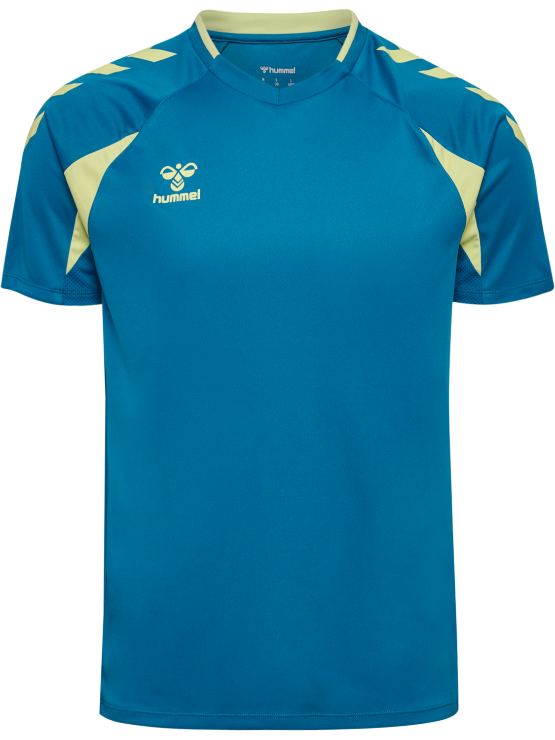 hmlCORE 2.0 JERSEY S/S, CELESTIAL/PALE LIME YELLOW, packshot