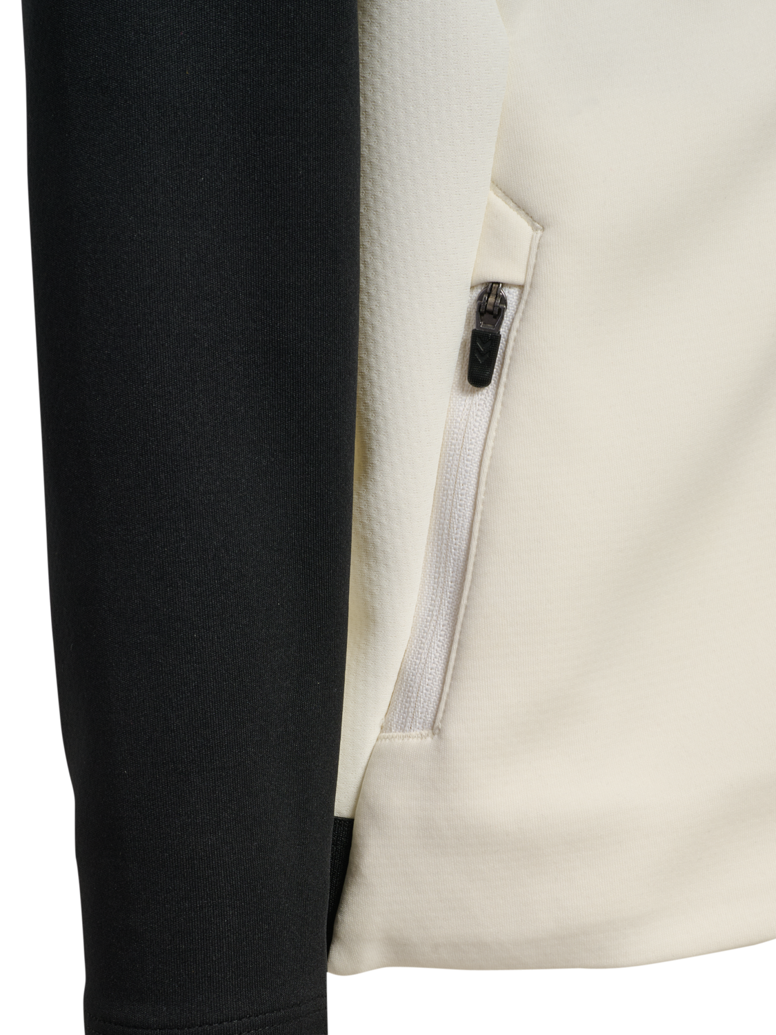 hmlCIMA 2.0 ZIP HOODIE KIDS, MARSHMALLOW/BLACK, packshot