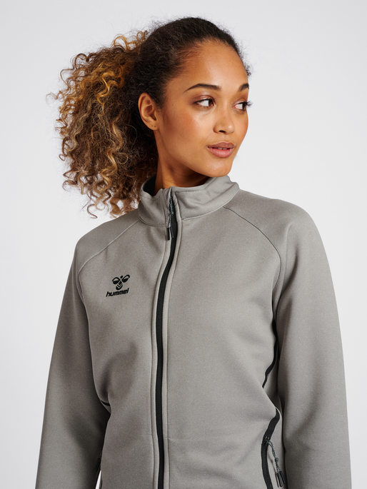 hmlCIMA XK ZIP JACKET WOMAN, GREY MELANGE, model