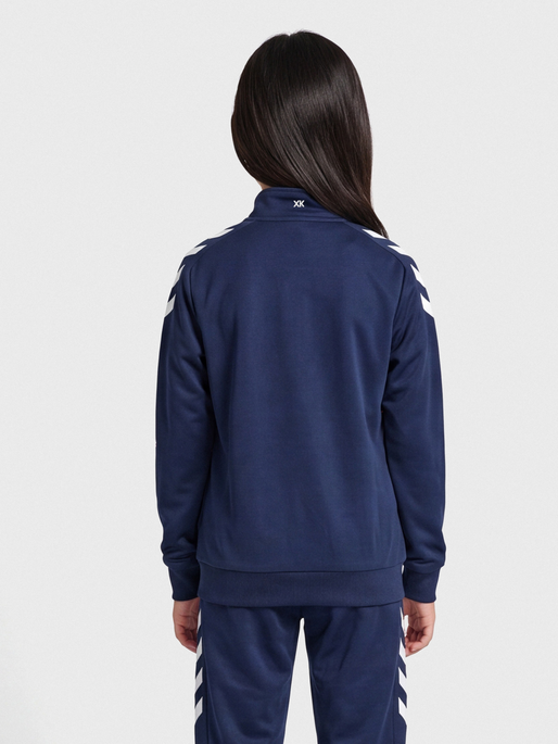 hmlCORE XK POLY ZIP SWEAT KIDS, MARINE, model