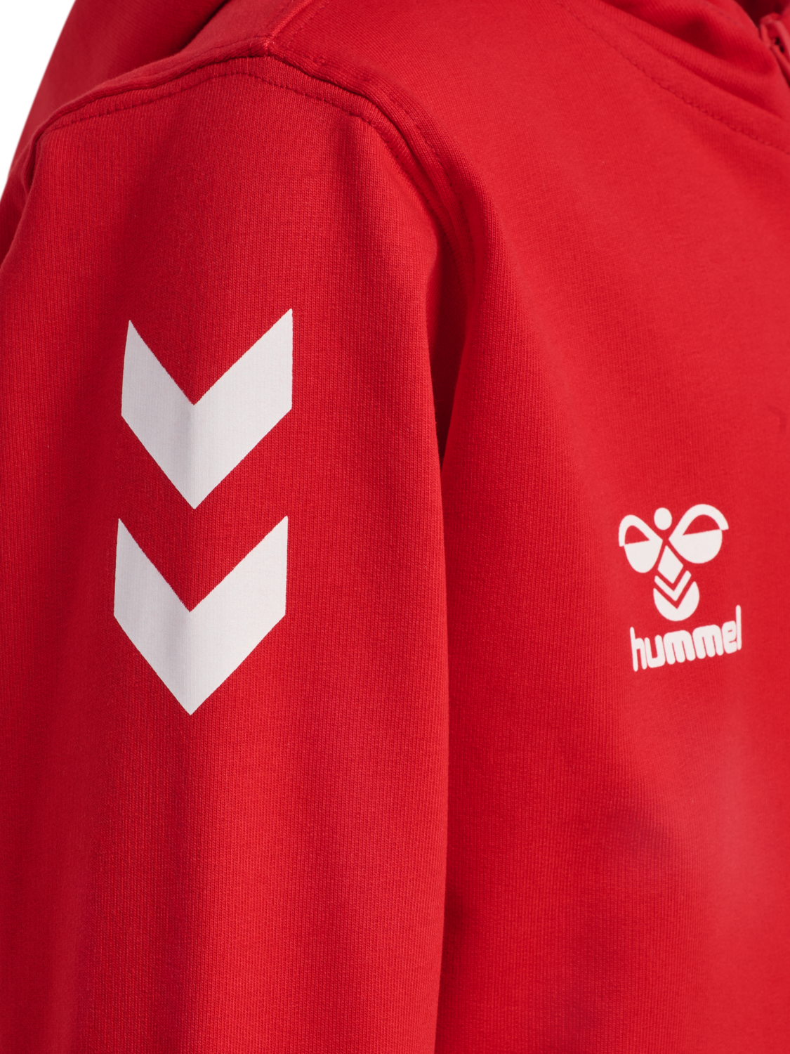 hmlGO 2.0 CHEVRON ZIP HOODIE KIDS, TRUE RED, packshot