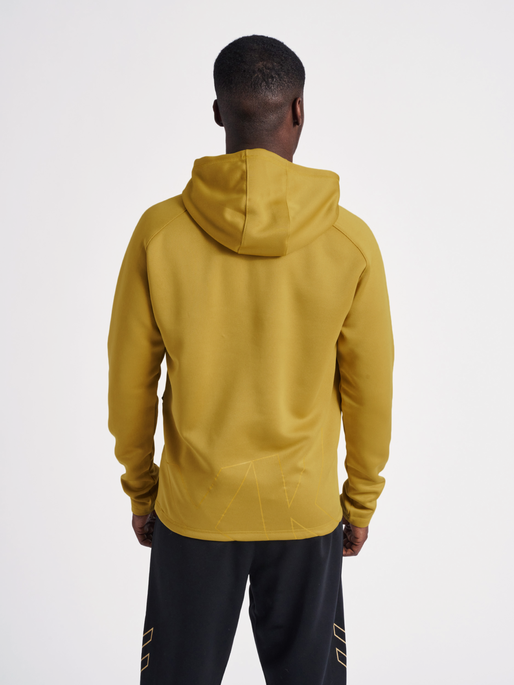 hmlCIMA XK HOODIE, ANTIQUE GOLD, model