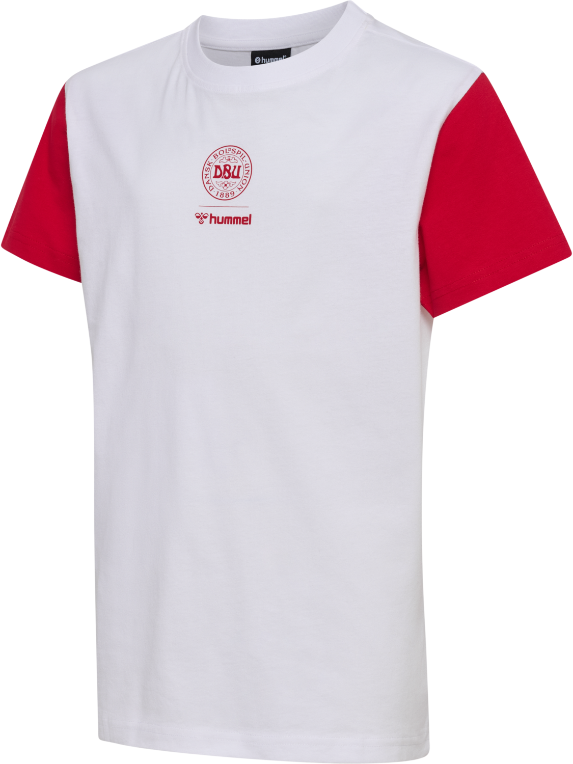 DBU 26 FAN RED-WHITE TEE SS KIDS, WHITE/TANGO RED, packshot