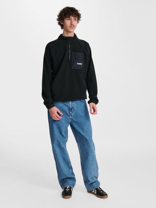 hmlFLEECE HALFZIP SW, BLACK, model