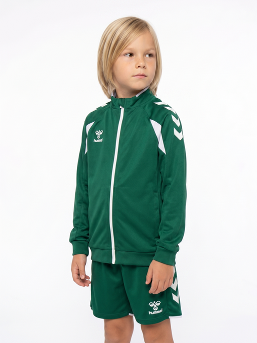 hmlCORE 2.0 TRACK ZIP JACKET KIDS, EVERGREEN/WHITE, model