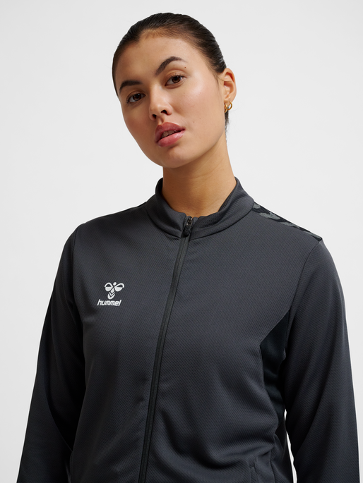 hmlAUTHENTIC PL ZIP JACKET WOMAN, ASPHALT, model