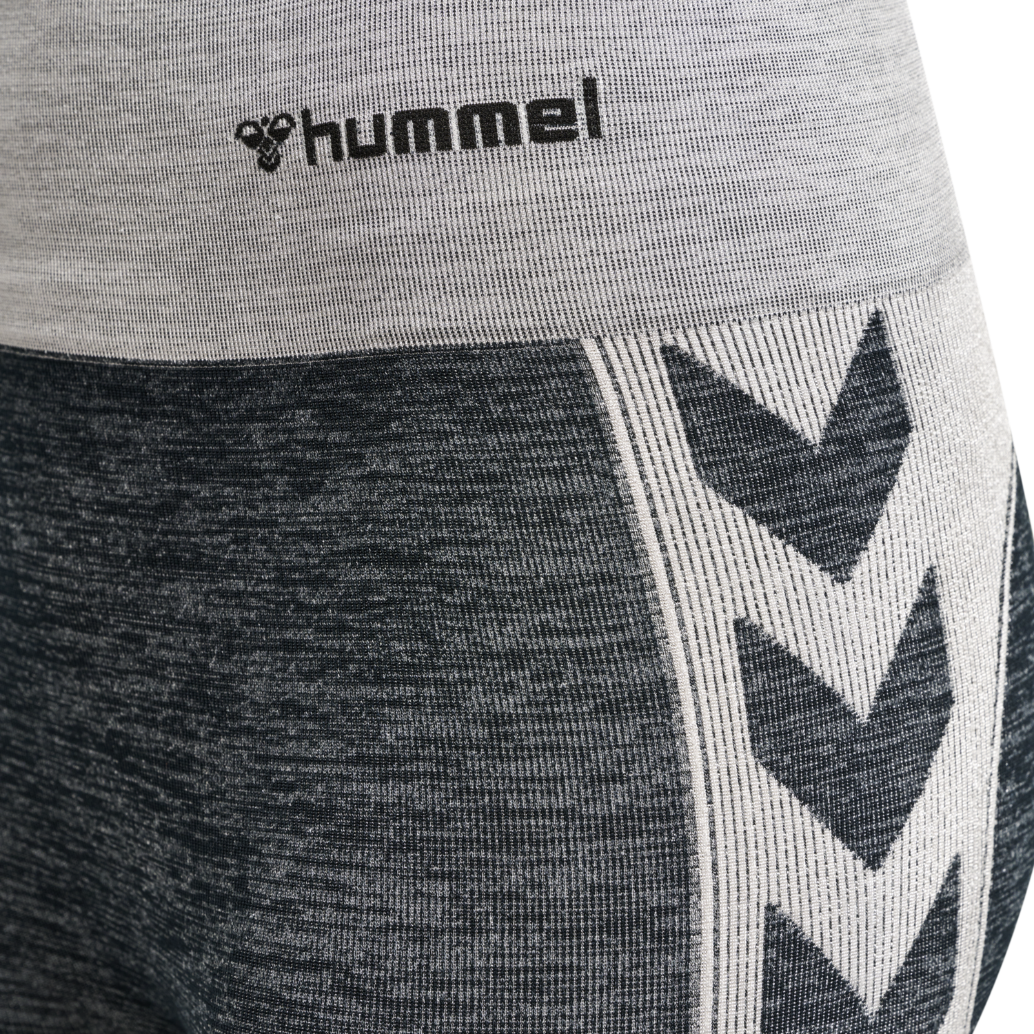 hmlCLEA SEAMLESS MID WAIST TIGHTS, BLACK/WHITE MELANGE, packshot