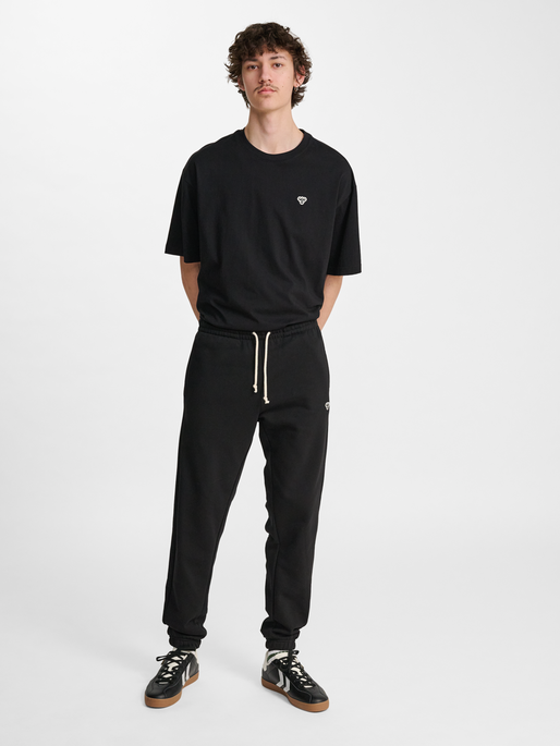 hmlREGULAR SWEATPANT BEE, BLACK, model