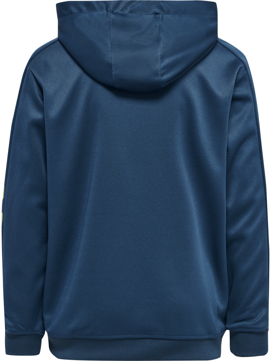 hmlPROMO KIDS POLY HOODIE, DARK DENIM/LIME PUNCH, packshot