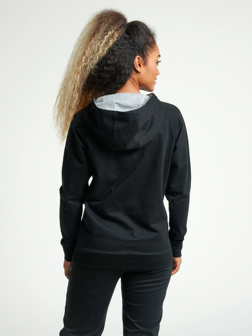 HMLGO COTTON LOGO HOODIE WOMAN, BLACK, model