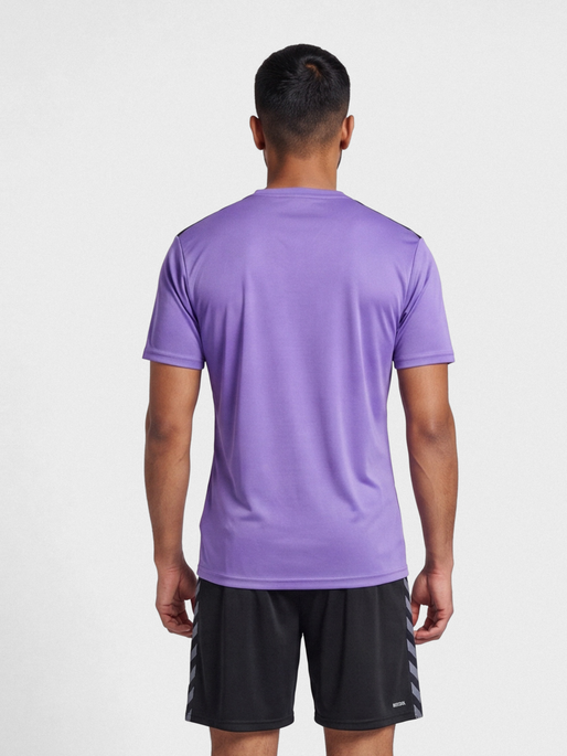hmlAUTHENTIC PL JERSEY S/S, DAHLIA PURPLE/ASPHALT, model