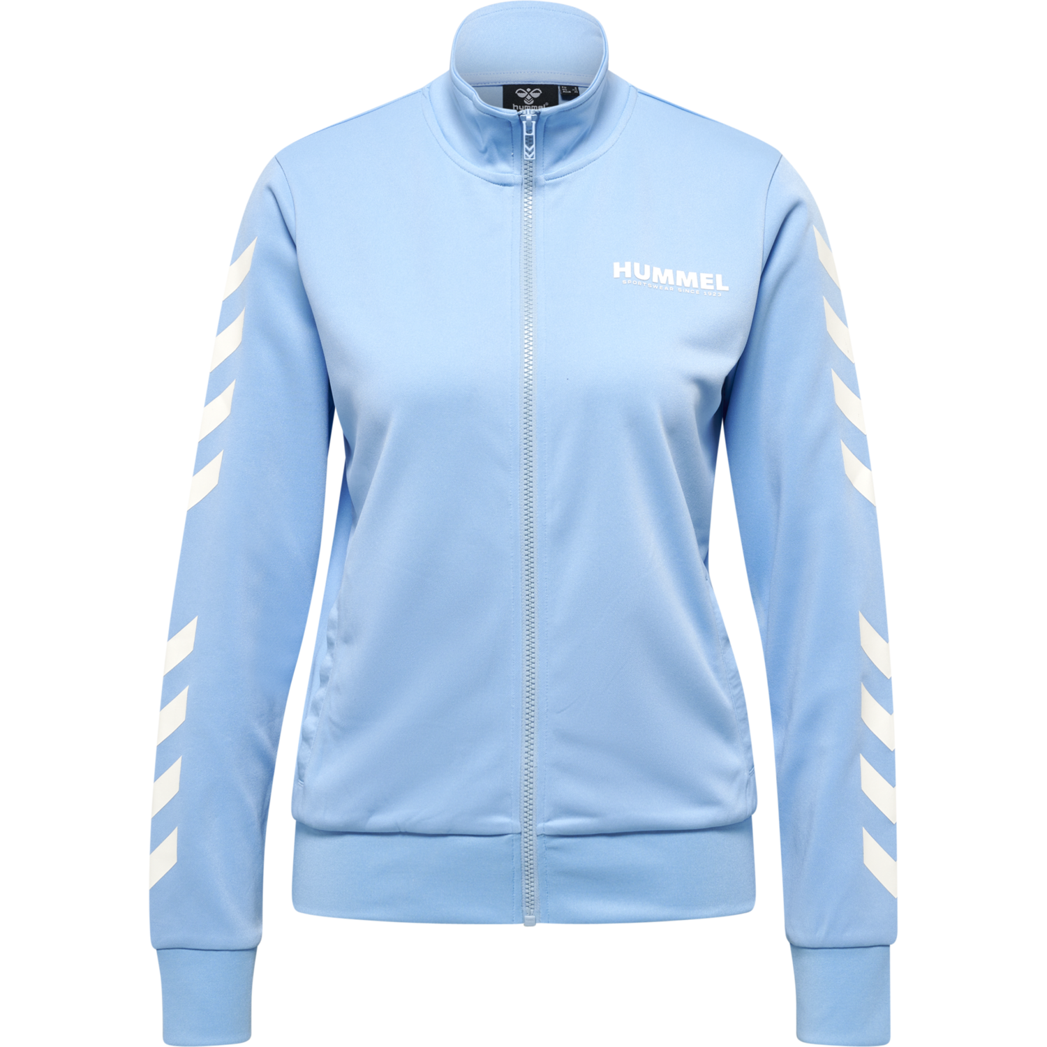 hmlLEGACY POLY WOMAN ZIP JACKET, PLACID BLUE, packshot