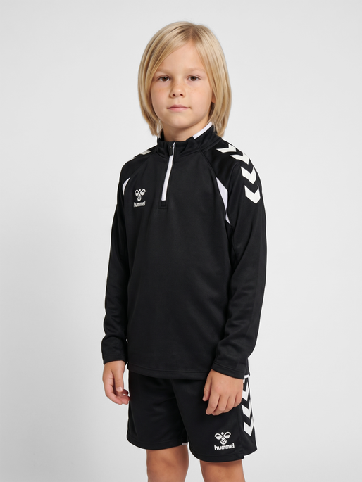hmlCORE 2.0 HALF ZIP KIDS, BLACK/WHITE, model