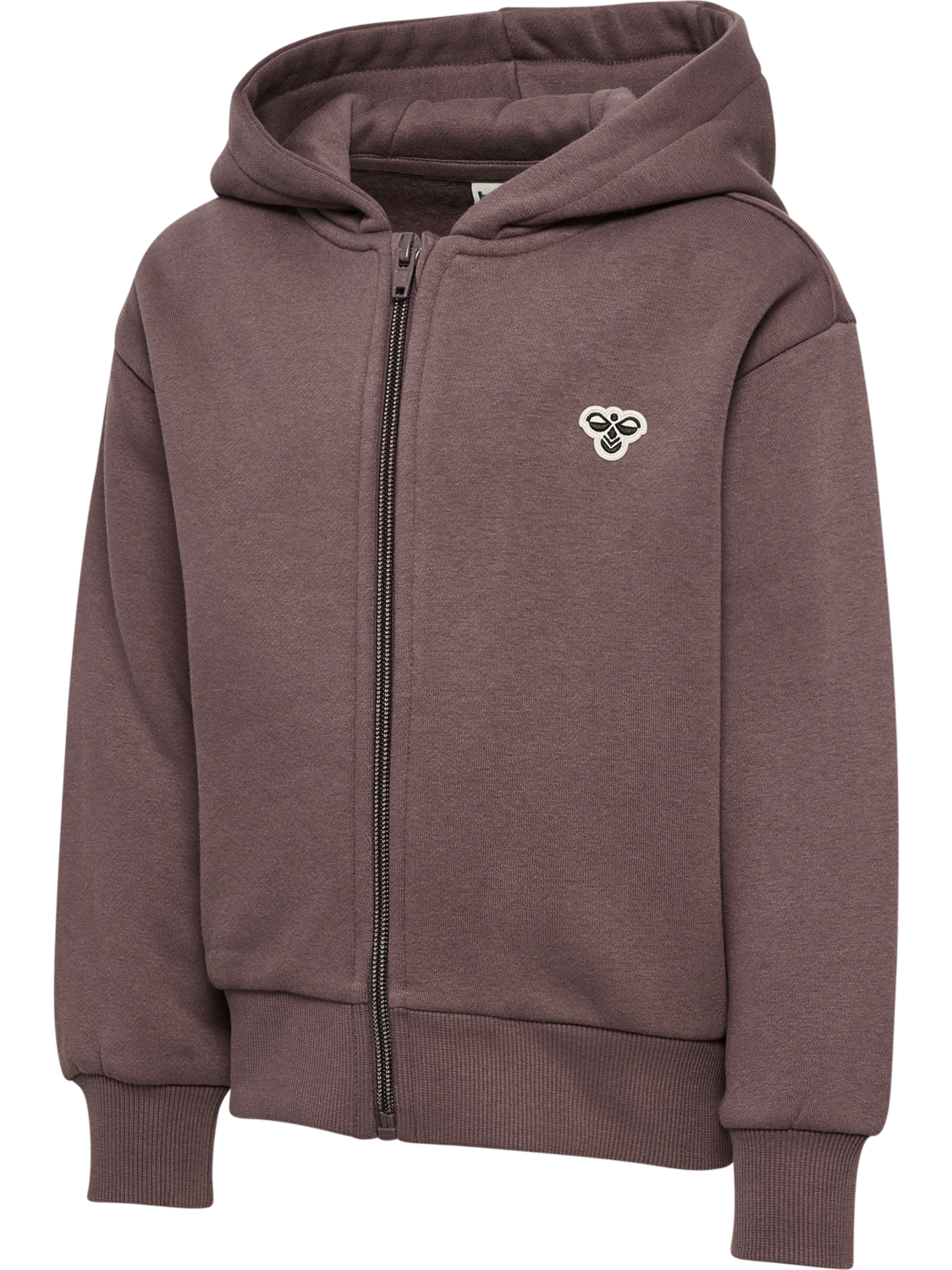 hmlJR LOOSE ZIP HOODIE BEE, PEPPERCORN, packshot