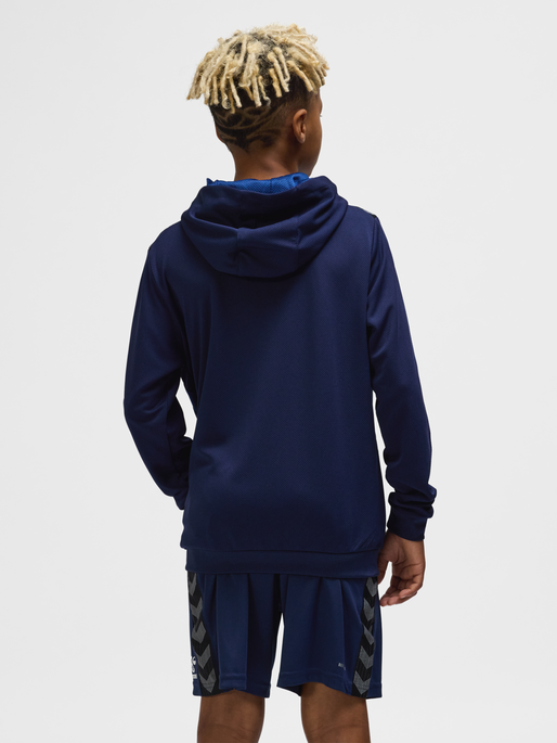 hmlAUTHENTIC PL ZIP HOODIE KIDS, MARINE, model