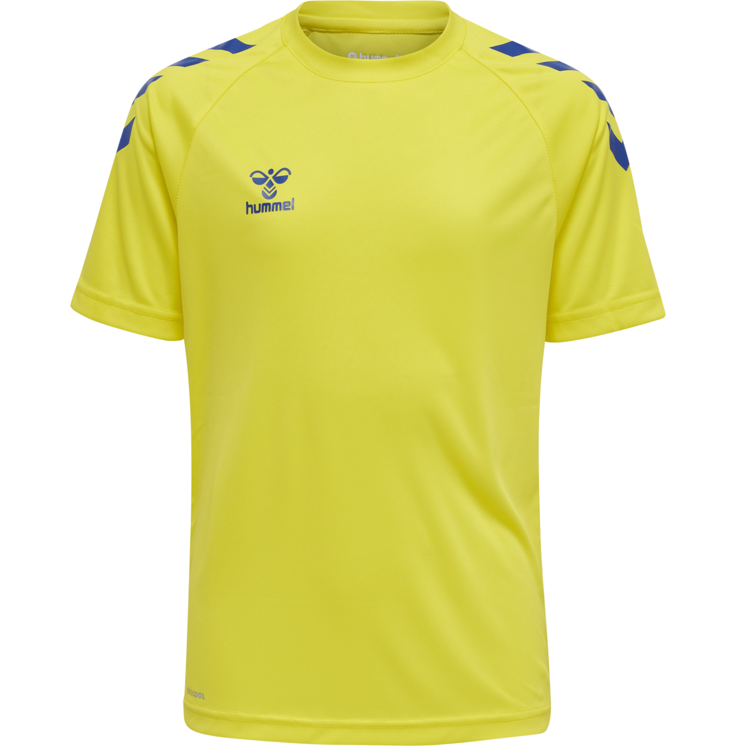 hmlCORE XK CORE POLY TEE S/S KIDS, BLAZING YELLOW/TRUE BLUE, packshot