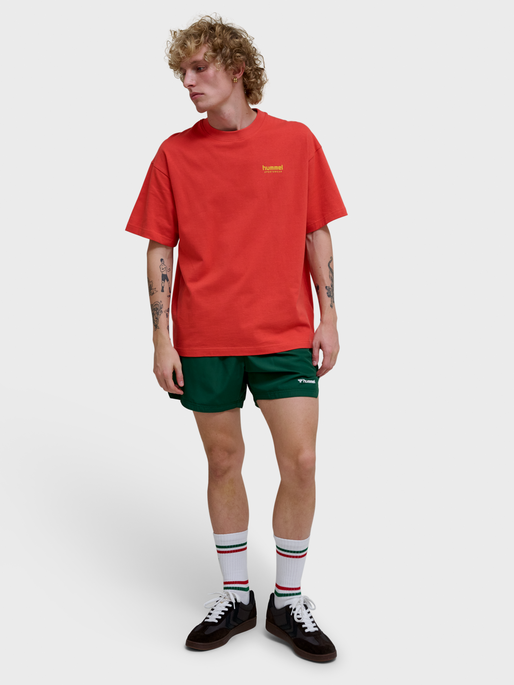 hmlLOOSE T-SHIRT S/S BEES STADIUM, PAPRIKA, model