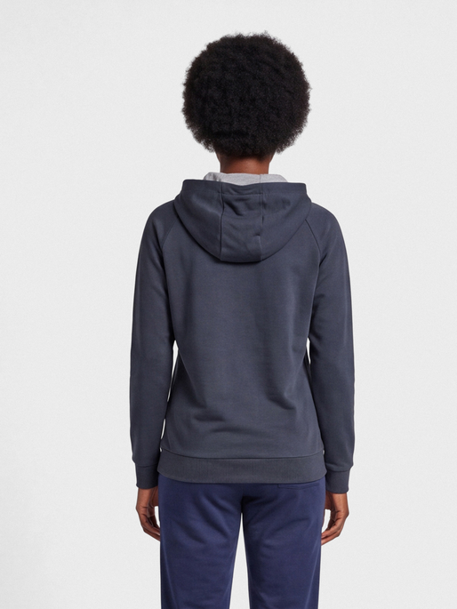 HMLGO COTTON LOGO HOODIE WOMAN, INDIA INK, model