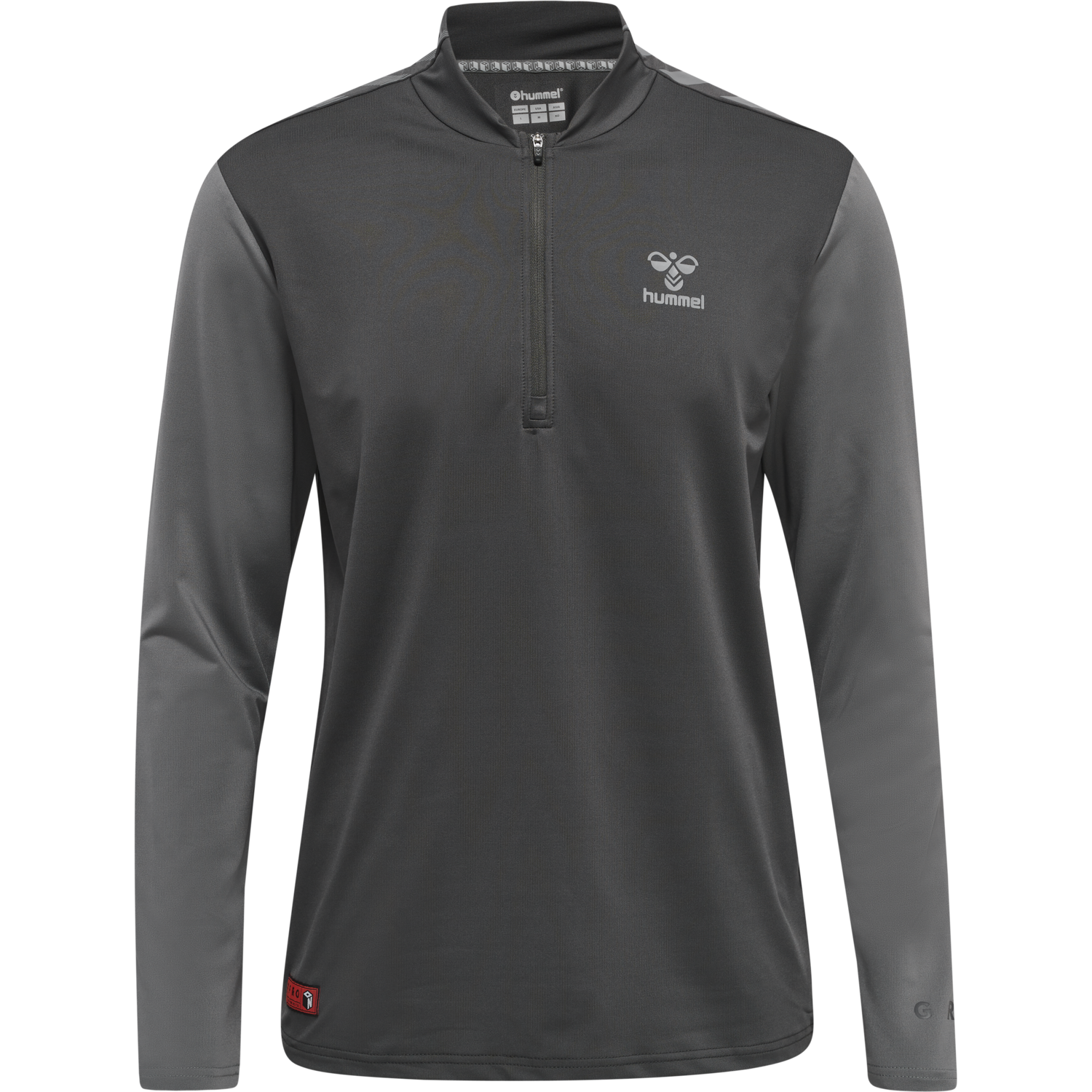 hmlPRO GRID HALF ZIP TRAINING L/S, FORGED IRON/QUIET SHADE, packshot