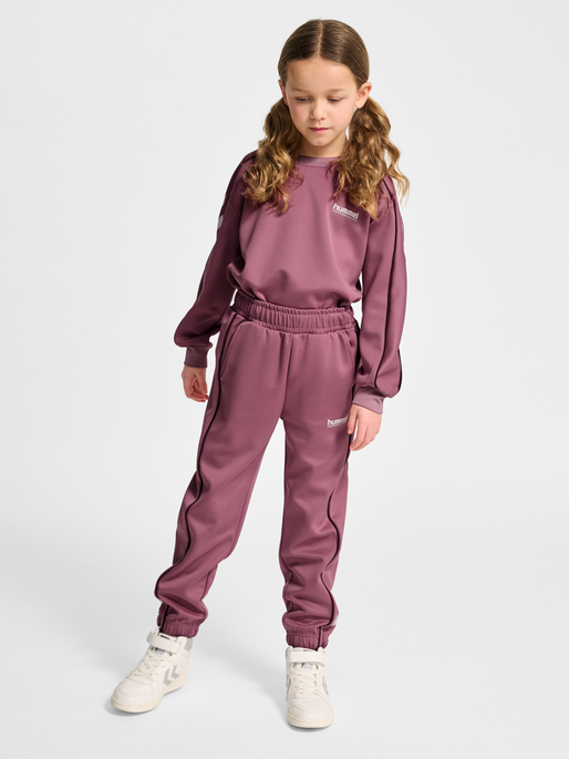 hmlJR INTERLOCK ADJUST PANTS, WISTFUL MAUVE, model