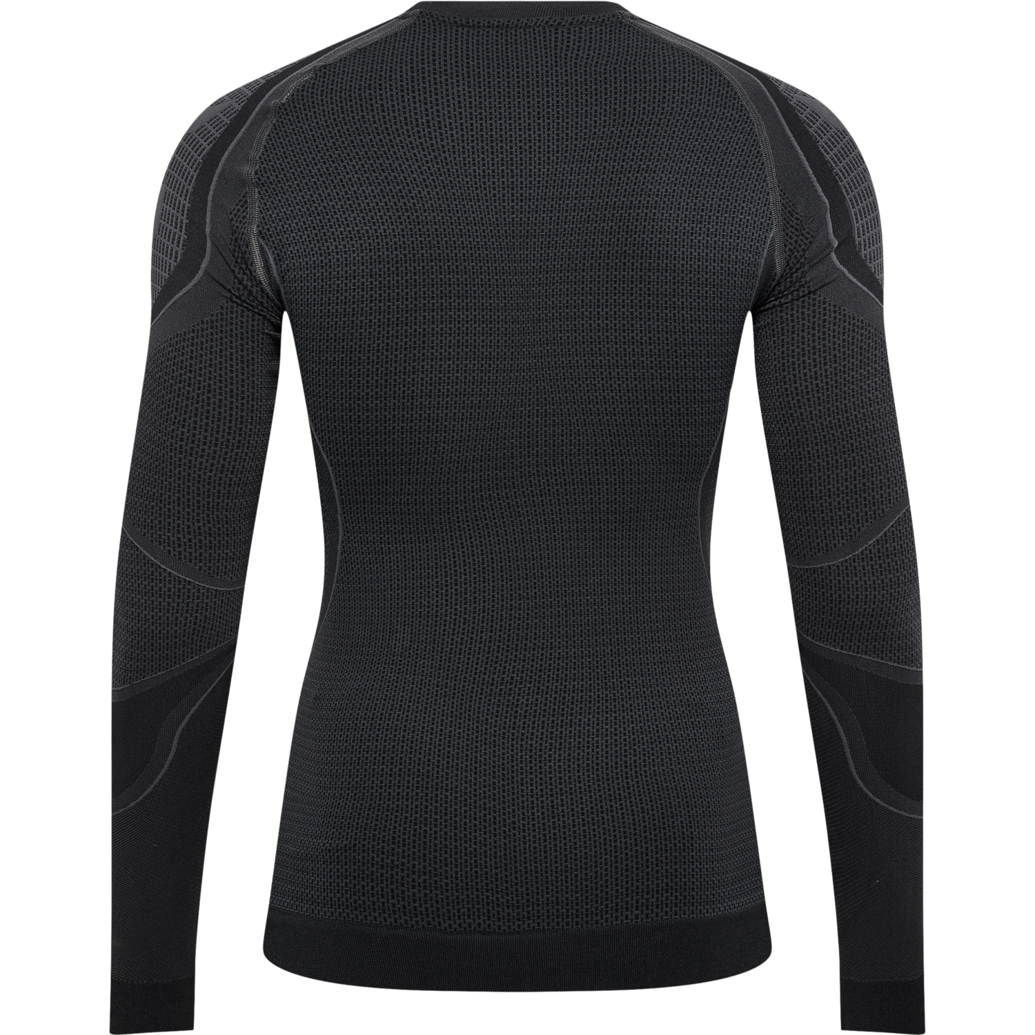 hmlMT OLLI SEAMLESS T-SHIRT L/S, BLACK/ASPHALT MELANGE, packshot