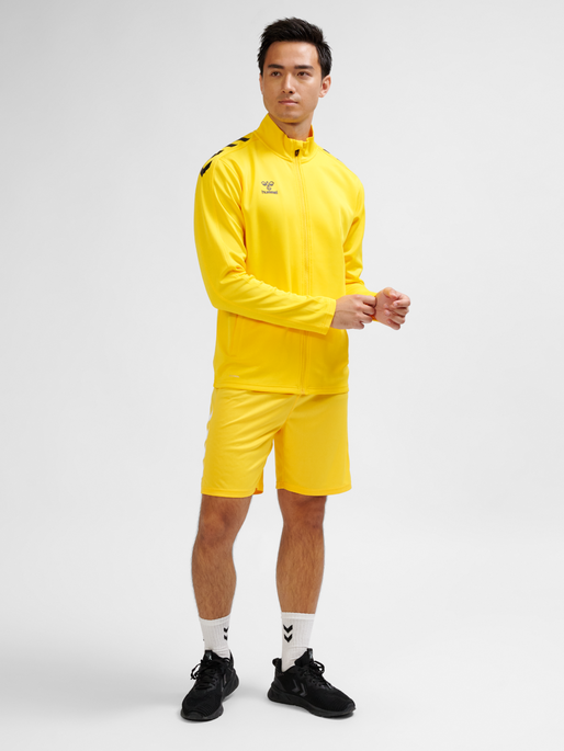 hmlCORE XK POLY ZIP SWEAT, SPORTS YELLOW, model