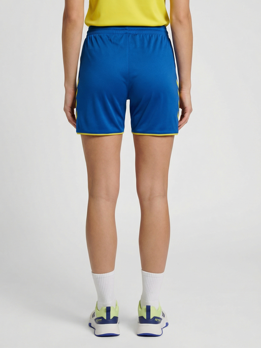 hmlCORE 2.0 SHORTS WOMAN, TRUE BLUE/BLAZING YELLOW, model