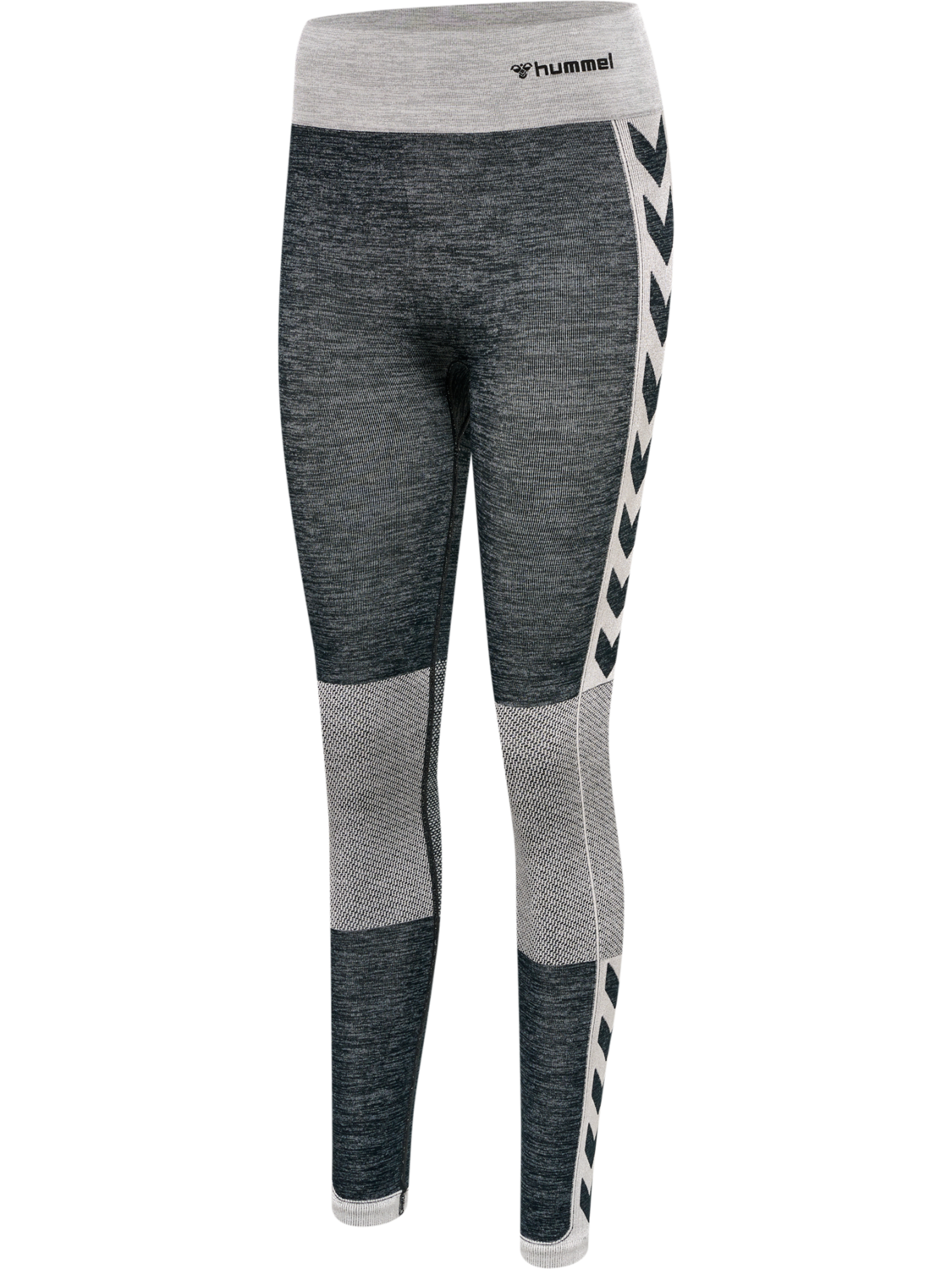 hmlCLEA SEAMLESS MID WAIST TIGHTS, BLACK/WHITE MELANGE, packshot